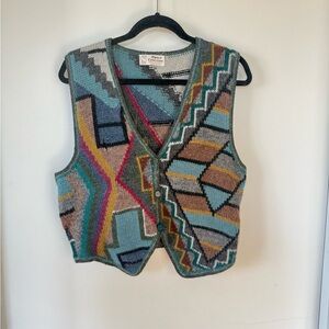 Colorful Geometric Knit Vest